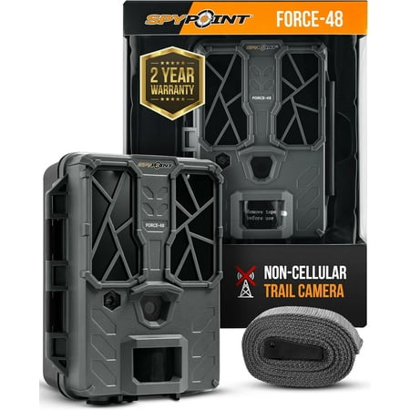 SPYPOINT Force 48 Trail Camera Non-Cellular 48MP Photo 720p Video w/ 48 Low-Glow LEDs for Image Quality Day or Night 80' Flash Range