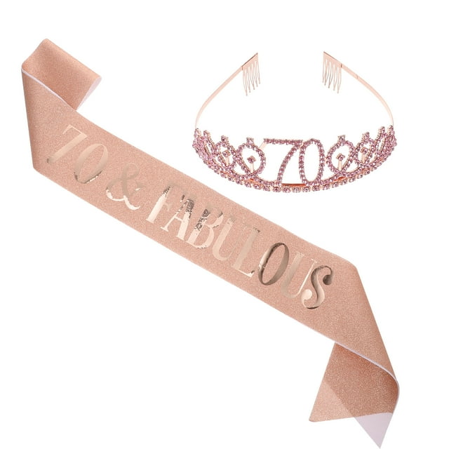 SHISUYAN 1 Set Birthday Sash Tiara Decorative Birthday Photography Props