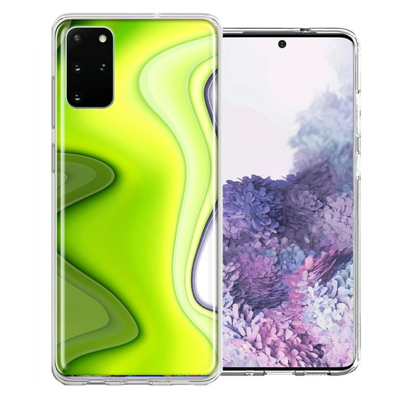 MUNDAZE For Samsung Galaxy S20 Green White Abstract Design Double Layer Phone Case Cover