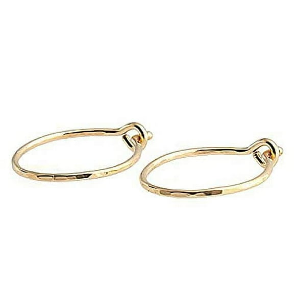 14K Gold Filled 9mm Delicate Hammered Small Tiny Thin Hoop Set Earrings Cartilage Nose Ring Piercing (9mm | 22 gauge, 14K Gold filled | Delicate Hammered)
