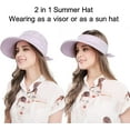 thumbnail image 3 of Women Sun Hat for Outdoor UV Protection, Wide Brim Sun Hat Ponytail, Convertible Zip-Off Beach Hat Visor, 3 of 6
