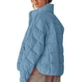 thumbnail image 5 of HTNBO Women's Oversized Lightweight Down Coat Long Sleeve Zip Packable Short Puffer Jackets, 5 of 7