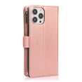 thumbnail image 3 of Allytechgroup iPhone 16 Pro Wallet Case, 9 Cards Holder Zipper Wallet Case for Women Men Shockproof Hand Strap Full Protective Flip Stand Case Cover for Apple iPhone 16 Pro, Rosegold, 3 of 7