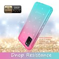 thumbnail image 5 of Samsung Galaxy A72 5G Case With Built-in Screen Protector, Rosebono Hybrid Glitter Sparkle Transparent Colorful Gradient TPU Skin Cover 360 Protection Case For Samsung Galaxy A72 5G (Pink/Teal), 5 of 5