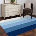thumbnail image 3 of Blue Ombre Runner Rug 2.7x5 FT, Non Slip Entryway Carpet, Modern Abstract Art Farmhouse Striped Washable Soft Floor Carpet Entrance Mat Non-Shedding Throw Rug for Hallway Laundry Room Bedside, 3 of 9