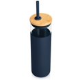 thumbnail image 2 of 28oz Glass Tumbler Glass Water Bottle Straw Silicone Protective Sleeve Bamboo Lid - BPA Free, 2 of 7