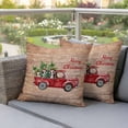 thumbnail image 4 of Merry Christmas Winter Pillow Covers 2 Pack Cow Red Truck Tree Board Pillowcase Waterproof Outdoor Throw Pillow Cover for Patio Garden Square Cushion 24”x24”, 4 of 9