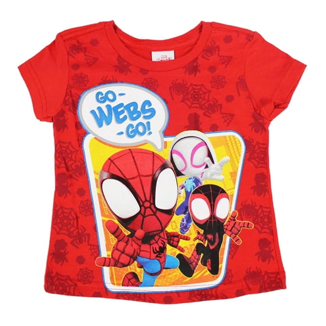 Playera Marvel Para niño, Go Webs Go!, rojo, talla 2