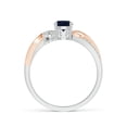 thumbnail image 2 of ANGARA Natural Sapphire and Diamond Twisted Vine Ring in 14K White & Rose Gold for Women (Size-5mm) | September Birthstone, Birthday, Anniversary, Jewelry Gift for Women | Natural Blue Sapphire Ring, 2 of 12