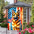 thumbnail image 5 of 1PC, 2D Flat German Shepherd banner, "Welcome" welcoming flag, Independence Day garden flag, durable polyester anti-fading outdoor courtyard decoration, suitable for porch, lawn, farmhouse and festiv, 5 of 10