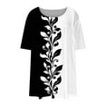 thumbnail image 4 of Oplxuo Womens Plus Size Tops Summer Casual Floral Print Shirts Short Sleeve Crew Neck Blouses Flowy Pleated Tunics, 4 of 4