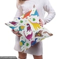 thumbnail image 5 of Ambesonne Cartoon Fabric by the Yard Upholstery, Colorful Funny Dinosaurs, 1 Yard, White and Multicolor, 5 of 5