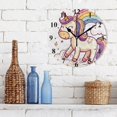 thumbnail image 3 of Unicorn with Rainbow Stars Clouds Black 10 inch Wall Clocks Non Ticking Easy to Read Battery Decorative for Home Bathroom Kitchen Bedroom Living Room, 3 of 8
