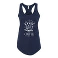 thumbnail image 2 of Wild Bobby Saved By Jesus Fueled By Coffee Inspirational/Christian Women Racerback Tank Top, Navy, Medium, 2 of 5