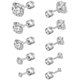 thumbnail image 1 of Juego de 5 pares de aretes YONGSHENG Hipoalergénicos de Acero Inoxidable en Oro Rosa, 1 of 5