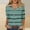 Z004-Green, variant on Womens Spring Tops Striped Print 2026 Summer Dressy Casual 3/4 Sleeve V-Neck Shirts Business Work Classic Fit Outfits Y2k Clothes