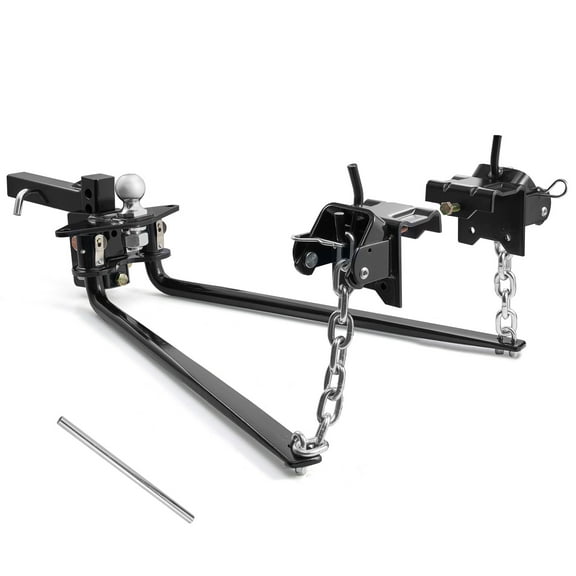 VEVOR Weight Distribution Hitch, 10000 lbs Max Towing & 1000 lbs Max Tongue, Weight Distributing Hitches Kit Includes 2 in Shank and 2-5/16 in Ball, Load Leveling Hitch for Trailers, Black
