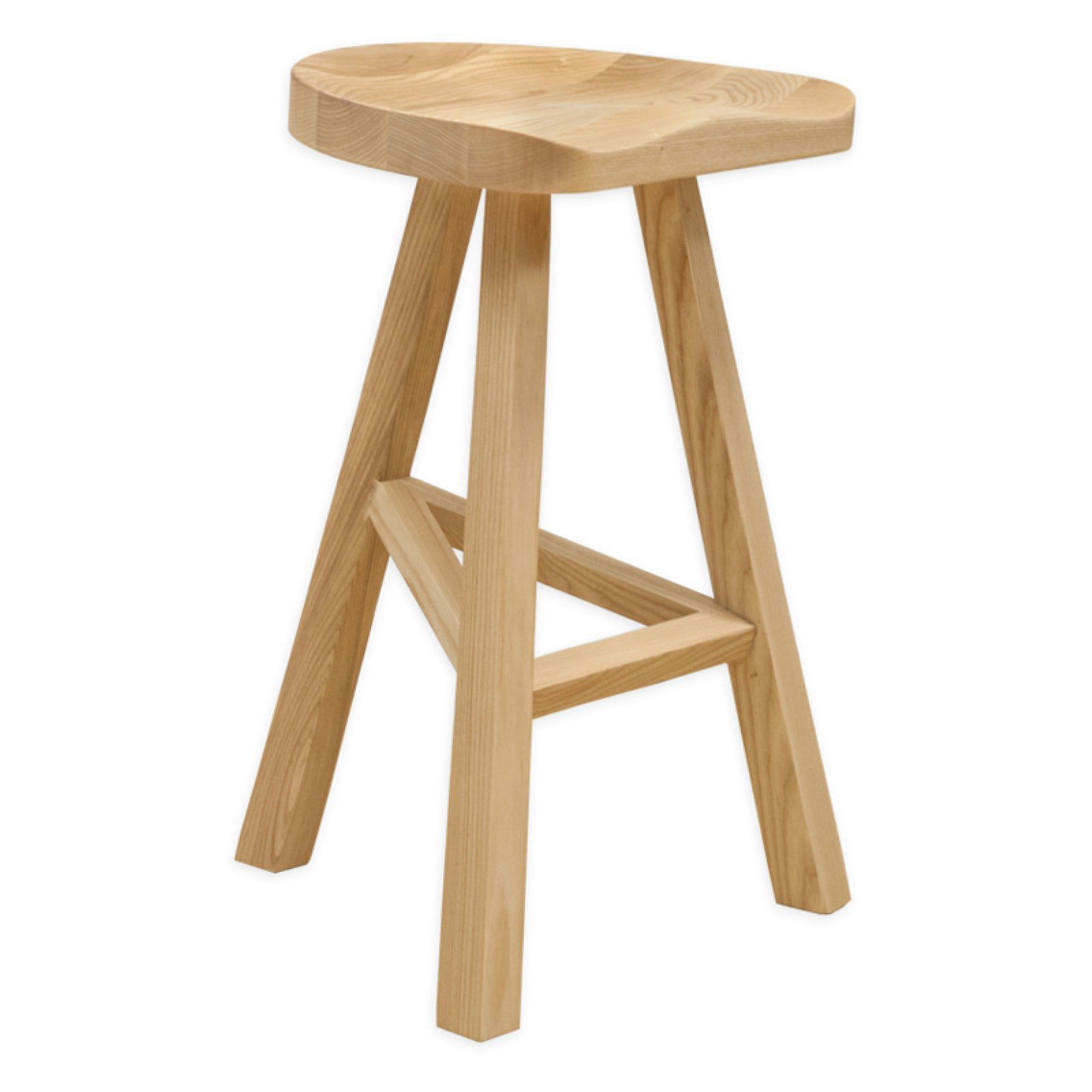 Hemi Natural Wood Modern Counter Stool