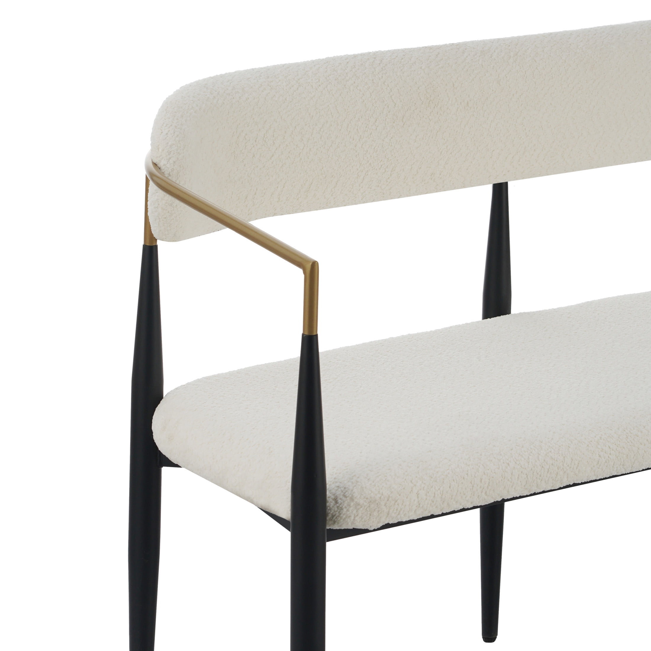 Christopher Knight Home Minimalist Boucle Upholstered Loveseat with Metal Frame, Light Beige