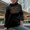 thumbnail image 2 of Farm Fresh Pumpkins, Open Daily, Hand Picked, Shop Sign Inspired Merch Gift, Black Hooded Sweatshirt or Hoodie, 2XL, 2 of 5