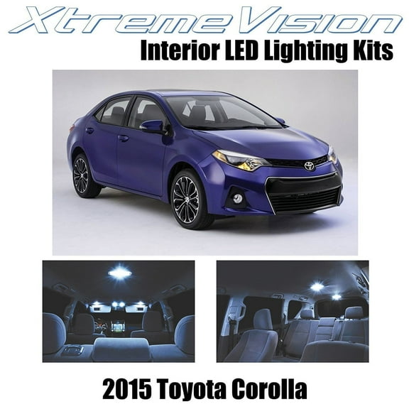 XtremeVision LED for Toyota Corolla 2015 6 Pieces Cool White Premium Interior LED Kit Package Installation Tool