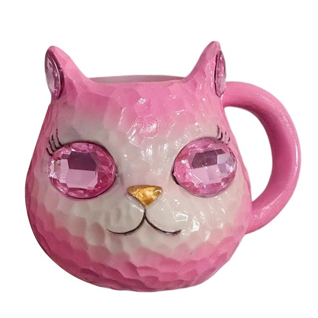 TIELUTT Cute Cat Mug Resin Desktop Ornament For Home Desk Decoration For Cat Lovers Ornament Set with Topper Ornament Packs Ornament and Ornament Mailbox Ornament