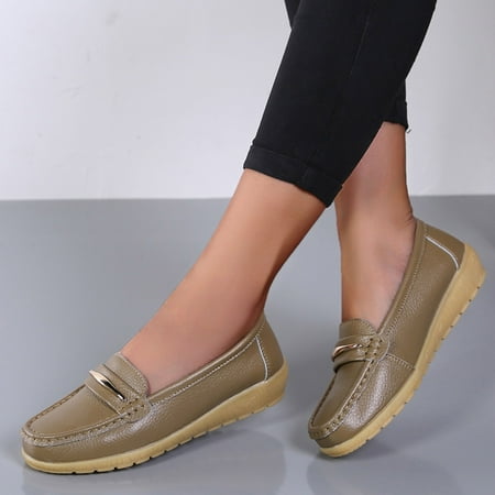 Daznico Womens Loafers Comfort Flats Shoes Womens Breathable Lace Up Shoes Casual Shoes Size 7