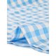 thumbnail image 5 of INSPIRAR CHIC Blusas de Cuello Redondo de Manga Corta con Estampado de Gingham Vintage para Mujeres 3XL Azul Claro, 5 of 6