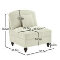 thumbnail image 5 of Newest Multi-Functional Armless Chair, Beige White Chenille Sofa,Removable Skirt, Convertible 2 Styles, Includes Pillow, Ideal for Apartments, 5 of 8