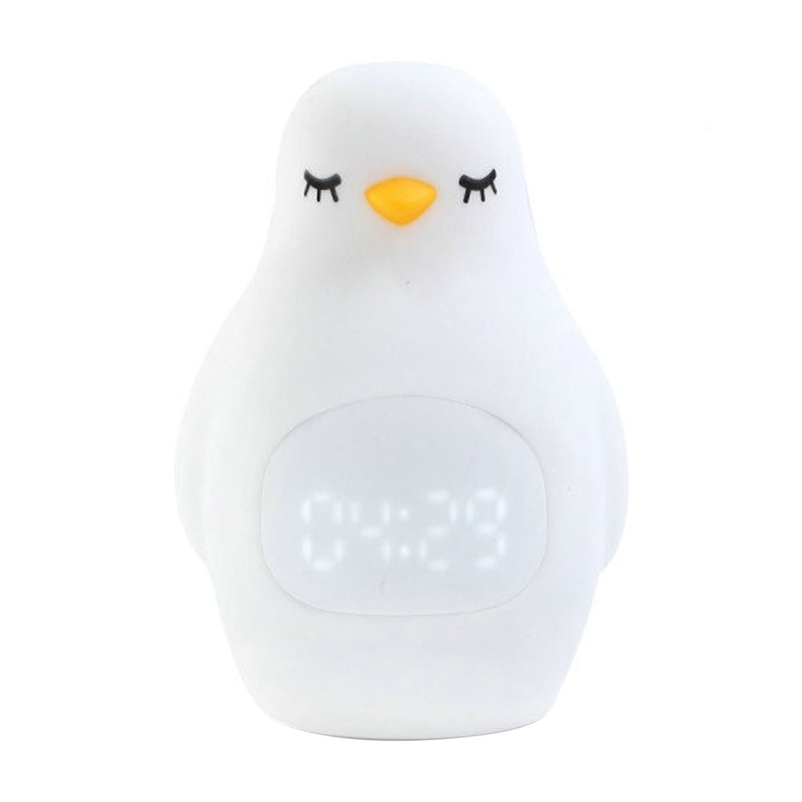 Home RNLUGM Led Alarm Clock Super Cute Penguin Pat Light Multi-function Usb Rechargeable With Night Light Student Snooze Alarm Clock