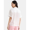 thumbnail image 3 of Time and Tru Women’s Cropped Camp Shirt, Sizes XS-XXXL, 3 of 5