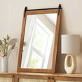 thumbnail image 4 of Gymax Farmhouse Bathroom Mirror Barn Door Style Rectangular Wall Mounted 40''x 21'', 4 of 10