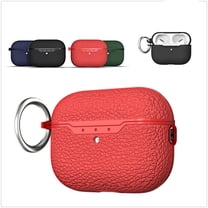 ELEHOLD AirPods Case Designed for Apple Airpods Pro 2 2022 Lychee Pattern Full Body Protection with Carabiner Slim Shockproof Waterproof Case For Airpods Pro 2 2022,Red