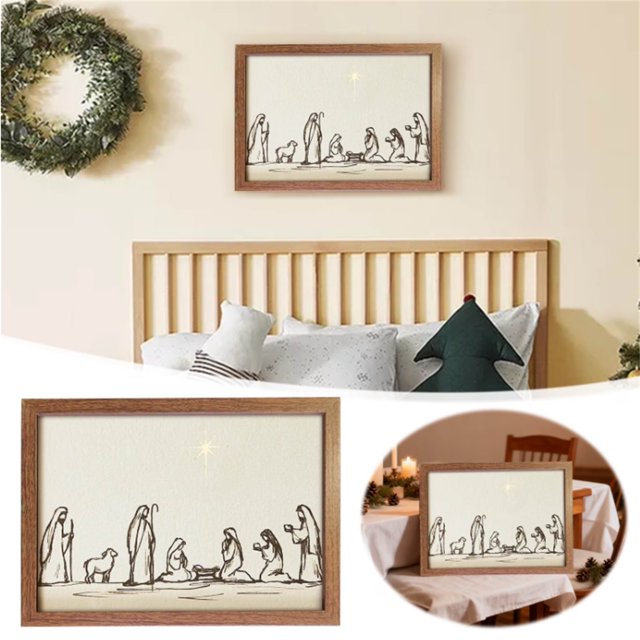 Story With Star Holiday Scene Wall for Home Giving Party and Event Celebration