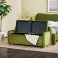 thumbnail image 4 of Walker Edison Modern Velvet Upholstered Curved Storage Bench, Green, 4 of 13
