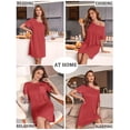 thumbnail image 4 of Ekouaer Ladies Sleepwear Short Sleeve Casual Night Shirt Stretchy Viscose Sleep Dress with Pocket Loungewear, 4 of 6