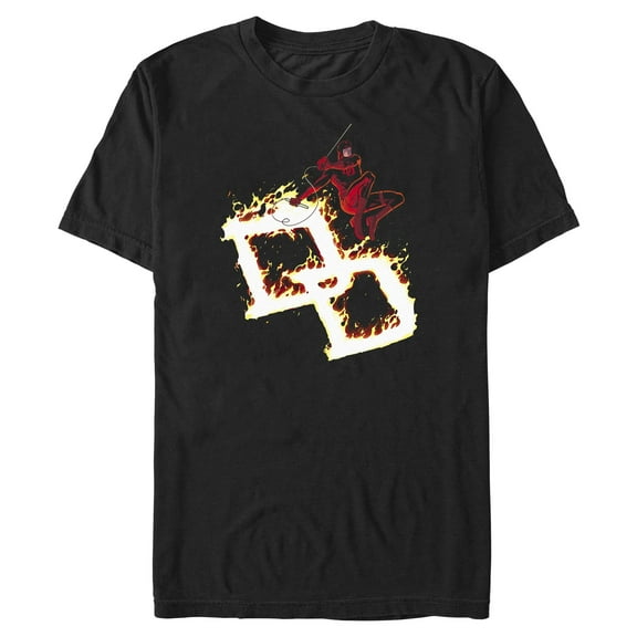 Mens Marvel: Daredevil Initials Fire Icon T Shirt