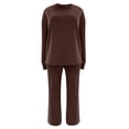 thumbnail image 3 of Oksale Casual Sweatsuits for Women Baggy Long Sleeve Sweatshirts Set 2 Piece Drawstring Sweatpants with Pockets Sets Going Out Outfits Coffee XL, 3 of 8