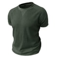 thumbnail image 6 of LWavelet Waffle Knit Men's T-Shirt Breathable for Everyday Casual and Relaxed Wear Army Green XL, 6 of 6