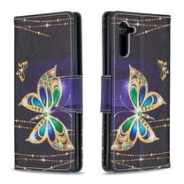 Allytech Galaxy Note 10 Case Wallet, PU Leather Slim Lightweight Stand Feature Cards Holder Folio Style Anti Slip Wallet Case Cover for Samsung Galaxy Note 10 2019 Released,Butterfly