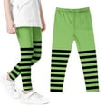 thumbnail image 2 of Guluxicc Girls Leggings Toddler Girl Striped Halloween Leggings Elastic Waist Tights Pants Sizes 3T, Size 8, 2 of 5