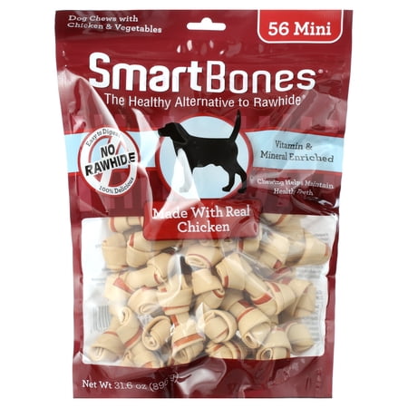 SmartBones Mini Bones With Real Chicken 56 Count, Rawhide-Free Chews For Dogs
