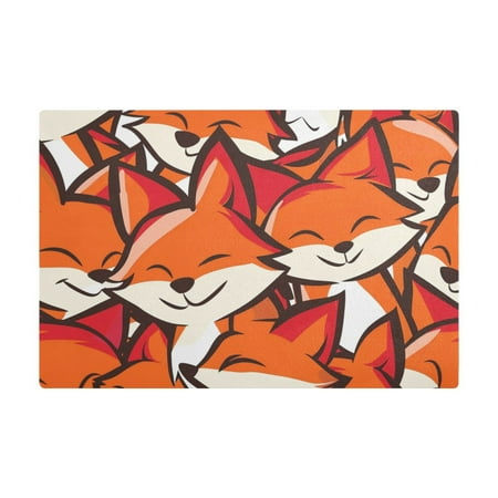 

Dish Drying Mat Microfiber Kitchen Dish Pad Counter Absorbent Drainer Rack 12 x18 Happy Foxes Face
