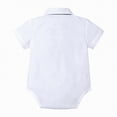 thumbnail image 7 of HCNTES Toddler Baby Boys Clothes Cotton Summer Gentlemen Outfits Short Sleeve Bowtie Romper Suspender Shorts Outfits Suit Set, 7 of 7