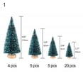 thumbnail image 2 of Visland 34PCS Mini Sisal Snow Frost Trees Mini Pine with Wood Base Bottle Brush Trees Plastic Winter Snow Ornaments Tabletop Trees for Christmas Decoration and Display, 2 of 8