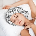 thumbnail image 6 of Rateoe Fish Bones Pattern Silk Satin Hair Bonnet for Sleeping, Adjustable Sleep Cap Turban for Women , Curly Straight Hair Long Large Braid, 6 of 6