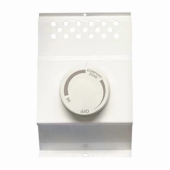 Cadet Manufacturing BTF2W Double-Pole Electric Baseboard-Mount Thermostat in White