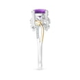 thumbnail image 3 of ANGARA Natural 1.15 ct Amethyst and Diamond Twisted Vine Ring in 14K White & Yellow Gold for Women (Size-7mm) | February Birthstone, Anniversary, Jewelry Gift for Women | Natural Amethyst Ring, 3 of 9