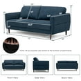 thumbnail image 2 of Gymax 72'' Fabric Sofa Couch Living Room Small Apartment Furniture w/ Wood Legs Navy, 2 of 10