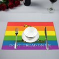 thumbnail image 1 of MKHERT LGBT Rainbow Flag with Don't Tread On Me Placemats Table Mats for Dining Room Kitchen Table Decoration 12x18 inch,Set of 4, 1 of 4